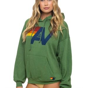 Green Hoodie with Multicolor Logo